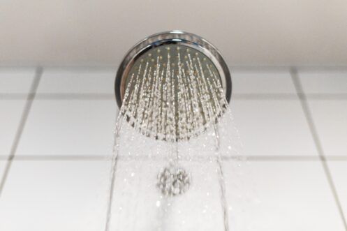 Shower head with water flowing