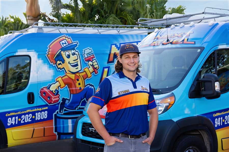 A next level plumbing employee