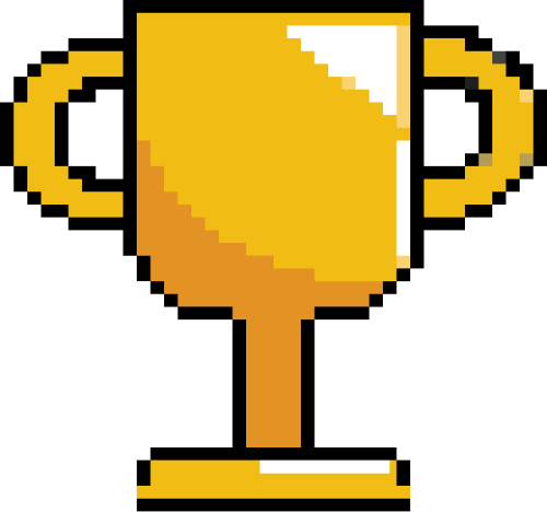 Pixelated gold trophy icon
