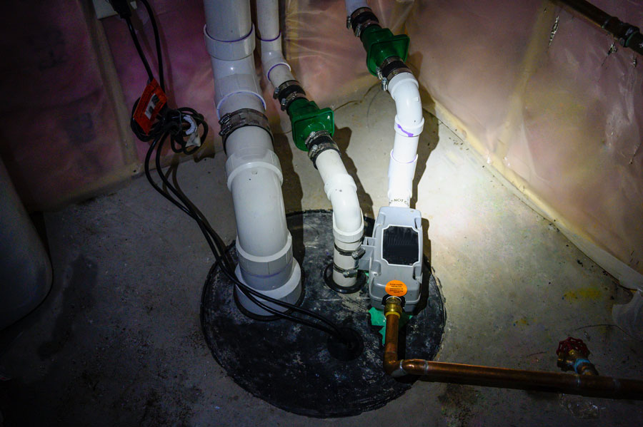 Sump pump system setup ready for Sump Pump Services