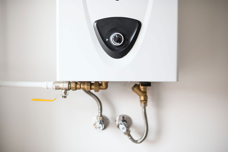 Newly installed tankless water heater