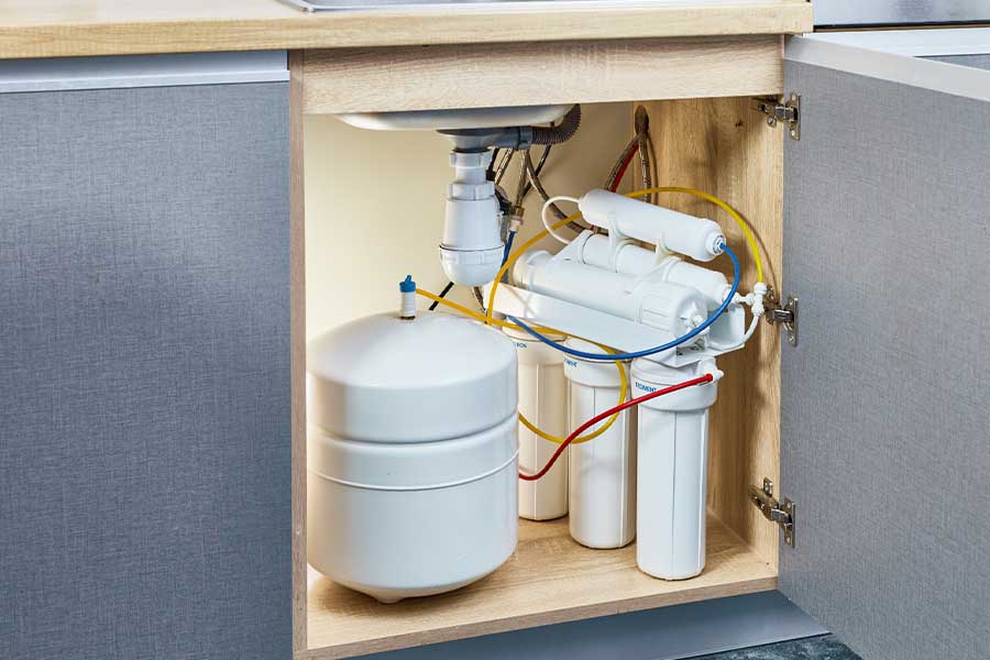Whole home water filtration system installed
